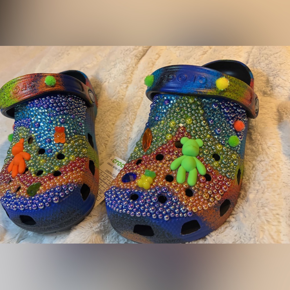 ๐งก๐๐ฉต Custom Crocs ๐ฉต๐๐งก M5/W7๐ฉต๐ - Picture 4 of 7